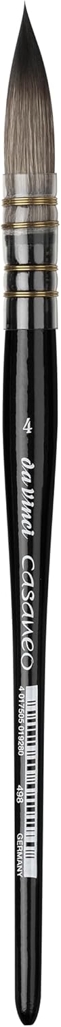 da Vinci Watercolor Series 498 Casaneo Paint Brush, Round Quill New Wave Synthetics, Size 4