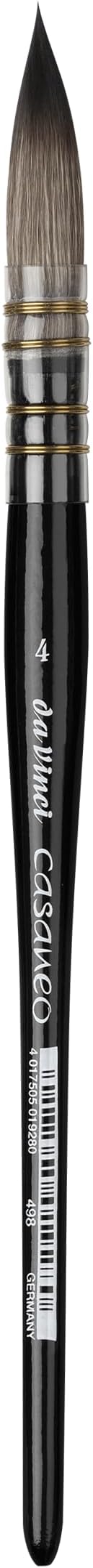 Watercolor Series 498 Casaneo Paint Brush, Round Quill New Wave Synthetics, Size 4