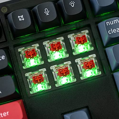 Image of Keychron V6 Wired Custom Mechanical Keyboard, Full-Size QMK /VIA Programmable with Hot-swappable Keychron K Pro Red Switch Compatible for Mac Windows Linux (Frosted Black-Translucent)