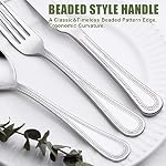 40 Piece Silverware Set for 8, Terlulu Stainless Steel Flatware Set, Mirror Polished Cutlery Set Utensil Set, Tableware Include Forks Spoons Knives for Home Restaurant, Beaded Handle, Dishwasher Safe