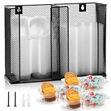 Wall Mounted Condiment Cup Dispenser for Double Compartment Condiment Container Fits 4.5 oz Disposable Snack...