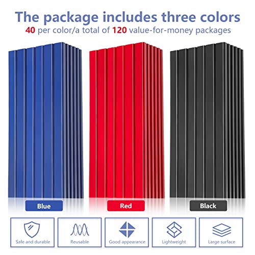Epakh 120 Pcs Carpenter Pencil 7 Inch Flat Octagonal Hard Black Carpenter Marking Pencils Construction Contractor for Wood Working Tools Marking Concrete(Red, Blue, Black) by Epakh - Image 3