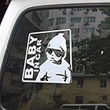 bmw a35 paint Farbe: weiß Tuqiang® Baby in Car Warnzeichen Autoaufkleber Aufkleber Sticker Silber glänzend für Auto KFZ Fenster