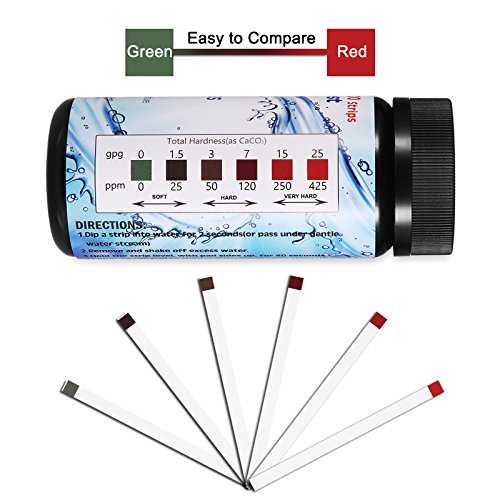Water Hardness Test Strips,Upgraded 100ct,0-425 mg/L, HoneForest Hard Water Test Kit, Testing Total Hardness of Water Softener, Drinking Water Quality, Pool Water,etc