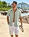 COOFANDY Mens Sage Linen Shirt Short Sleeve Button Down Shirts Summer Beach Dress Shirt