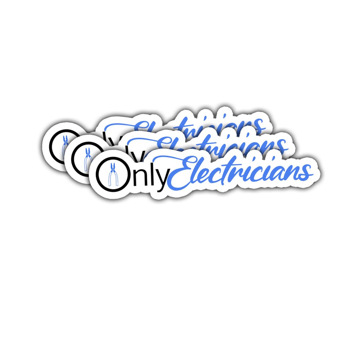 3Pcs Only Electricians Sticker Blue Collar OnlyElectricians Electrician Stickers Gift for Electrical Workers Power Lineman Electricity Wire Car Decal