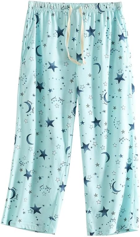 PNAEONG 3 Pack Women Pajama Pants Capri Length Drawstring Pj Bottoms Sleep Lounge Pants with Pockets S-3XL - Image 3