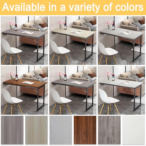 Table pliante murale bois 90x50cm | Bureau gain de place pour studio - 6