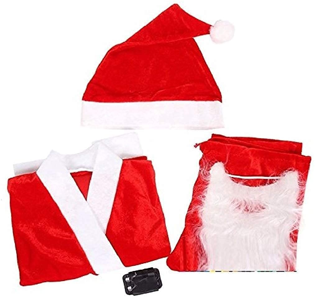 KharidoLive 5 Piece Santa Clause Christmas Day Costume & Fancy Dress (Jacket, Trouser, Belt Cap & Beard) (0 to 3) (B0BLHN8NV5) Amazon Price History, Amazon Price Tracker