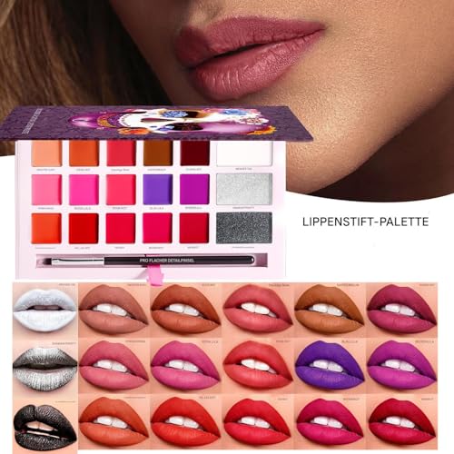 Paleta de labios de 18 colores solución duradera contra la sequedad del labial 2