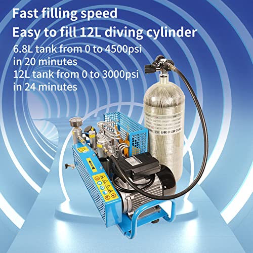 TUXING 4500Psi/300Bar Pcp Air Compressor, Scuba Tank Air Compressor, High Pressure Diving Compressor for Scuba Tank/PCP Rifle/Paintball Air Gun Filling Station - Image 5