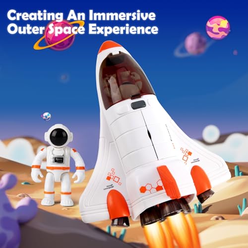 image for JIPITIMI Spaceship Shuttle Toy for Kids, Space Rocket with Astronaut ,