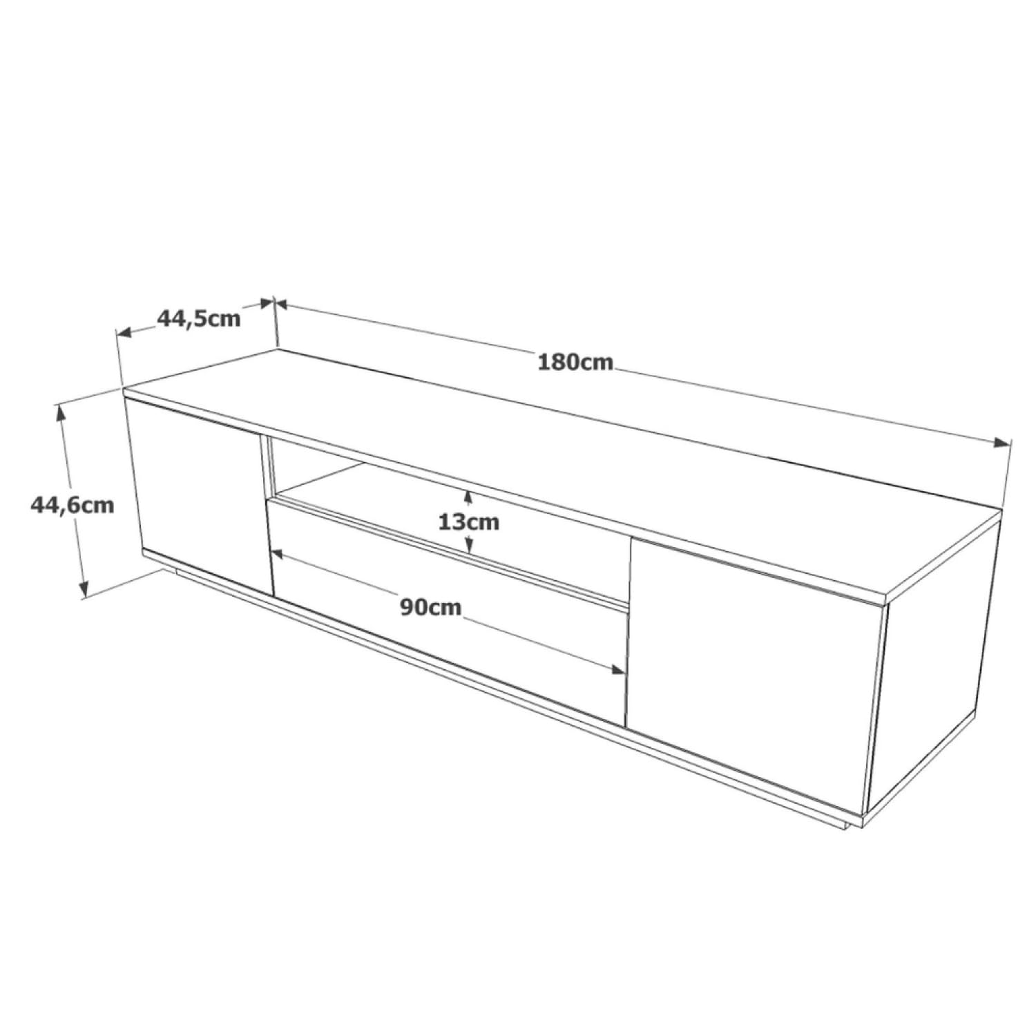 CONCEPT USINE Meuble TV Tyro 3 Portes Abattantes Anthracite 180 cm