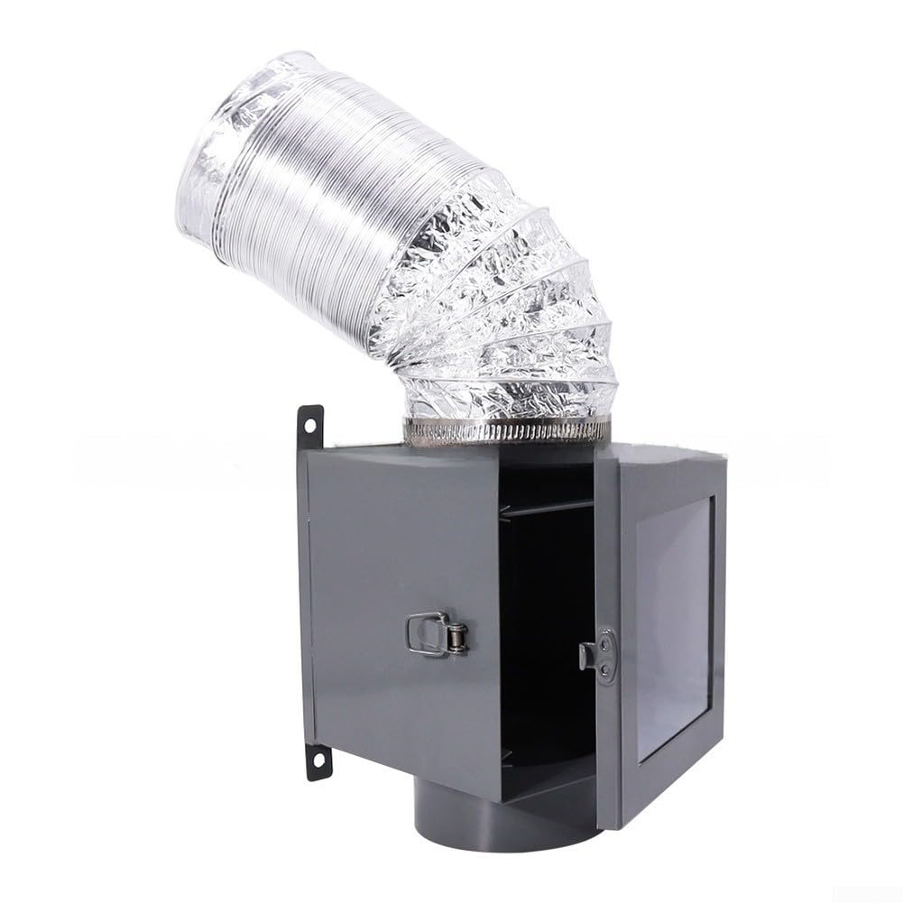Kit de ventilación para colector de pelusa de conducto de secadora, filtro de hierro, kit de condensador interno para lavadora y secadora (negro)