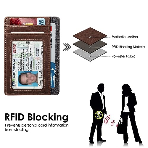 FINTIE Flache Geldbörse Kartenetui, Kunstleder RFID-Blocker Slim Geldbeutel – Ansicht 5