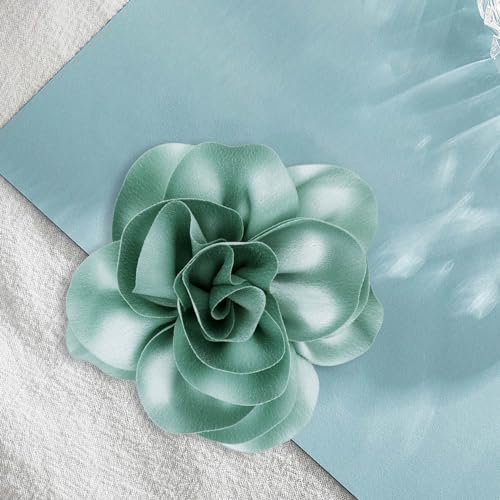 Image of Dainty Satin Fabric Flower Brooches for Women Large Rose Floral Brooch for Party Dance Wedding Banquet Elegant Camellia Fashion Brooch Pin for Women Girl 5.5inch