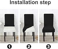 Vista 7 de GoodtoU Fundas para sillas de comedor negras, juego de 2, fundas elásticas y suaves para sillas de comedor, fundas protectoras lavables y extraíbles
