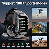 OUKITEL BT20 Military Smart Watches for Men(Answer/Make Calls), 1.96'' Fitness Smart Watches for Android/iPhone, Waterproof Smart Watch with Blood Pressure/Heart Rate/100+ Sport Modes, Watches for Men - Image 4