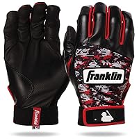 Franklin Sports Youth MLB Digitek Batting Gloves, Youth Medium, Pair, Grey/Black/Red Digi