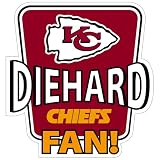 Siskiyou Sports NFL Kansas City Chiefs Die-Hard Fan Auto Decal, Team Colors, One Size