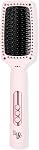 L'ANGE HAIR Le Vite Curve Ceramic Straightening Brush | Heated Straightener Flat Iron for Smooth, Anti Frizz Hair | for All Hair Lengths | Hot Styling Brush for Effortless Straightening (Black)