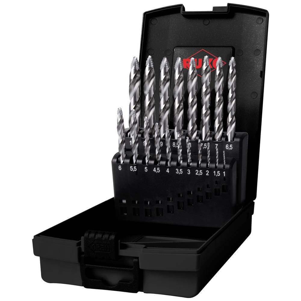 ULTIMATECUT Spiralbohrer-Satz DIN 338 Typ FLOWSTEP® HSS - 19-tlg. (Kunststoffkassette)