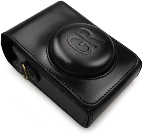 kinokoo Funda para cámara Ricoh GR/GR II/GR III/GR IIIx/GR IV, Estuche de Cuero PU para cámara GR GR II GR III GR III X GR IV con Correa para el Hombro, Estuche de Transporte GR Estilo Retro - Nergo