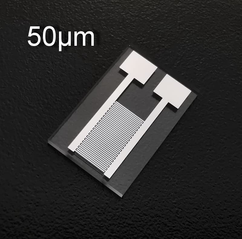 Electrodo interdigital de platino de 5 piezas for sensor de humedad de es(Finger pitch 50 microns)