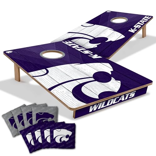 YouTheFan NCAA Kansas State Wildcats 2 x 3 Wood Cornhole Game with Logo Bags