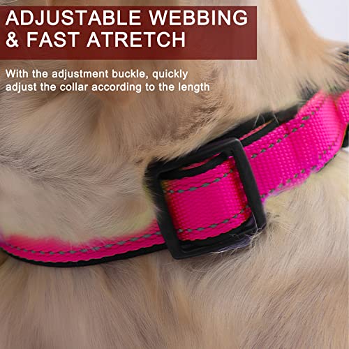 3 Pieces Dog Collar Reflective Dog Collar For Small Dogs Adjustable Tactical Dog Collar Soft Neoprene Pet Collar For Small Medium Dogs ( Black/Purple/Pink) #TOP5