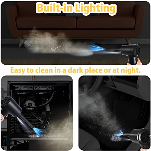 Btfdreem Compressed Air Duster, 7500Mah Electric Air Duster And Vacuum 2 In 1, 3 Speeds 51000 Rpm Cordless Air Blower, Reusable Air Duster For Computer, Keyboard, Swimming Ring, Car With Led Light #TOP4