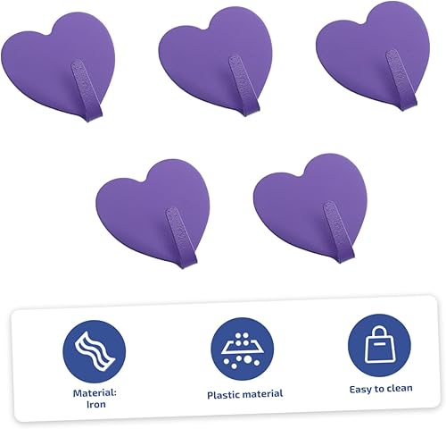Miniatura 8 de NOLITOY 10 piezas de gancho de amor para colgar la puerta, bolsas decorativas para colgar en la pared, ganchos adhesivos de corazón, ganchos