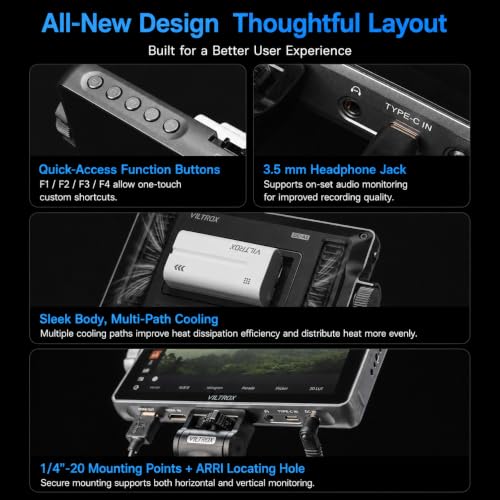 Image of VILTROX DC-A1 7-Inch 2800 Nits Field Monitor, 4K60 HDMI Touchscreen, 3D LUT