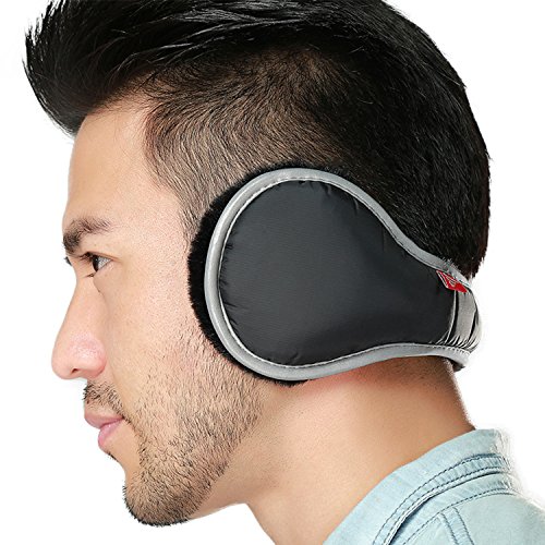 Ear Warmers Waterproof Unisex Winter Fleece Earmuffs for Men Women Adjustable Ear Muffs