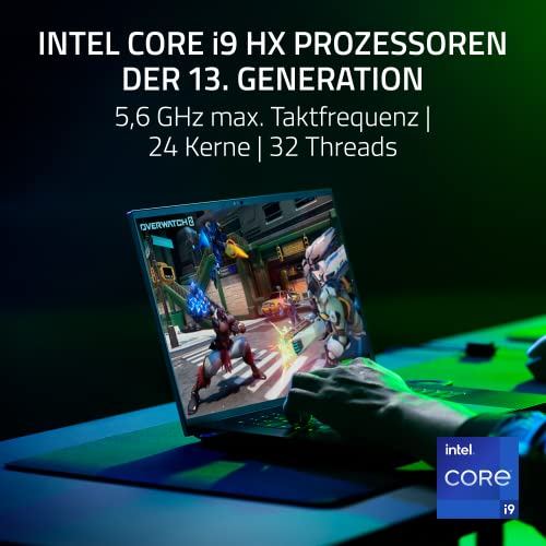 Blade 16 (2023) – 16 pollici Gaming Laptop – NVIDIA Geforce RTX 4090 – Intel i9-13950HX – 16" Dual UHD+FHD Mini LED 120Hz/240Hz Display (32GB DDR5 RAM, 2TB SSD) QWERTZ DE Layout | Nero - Notebook - Immagine 2