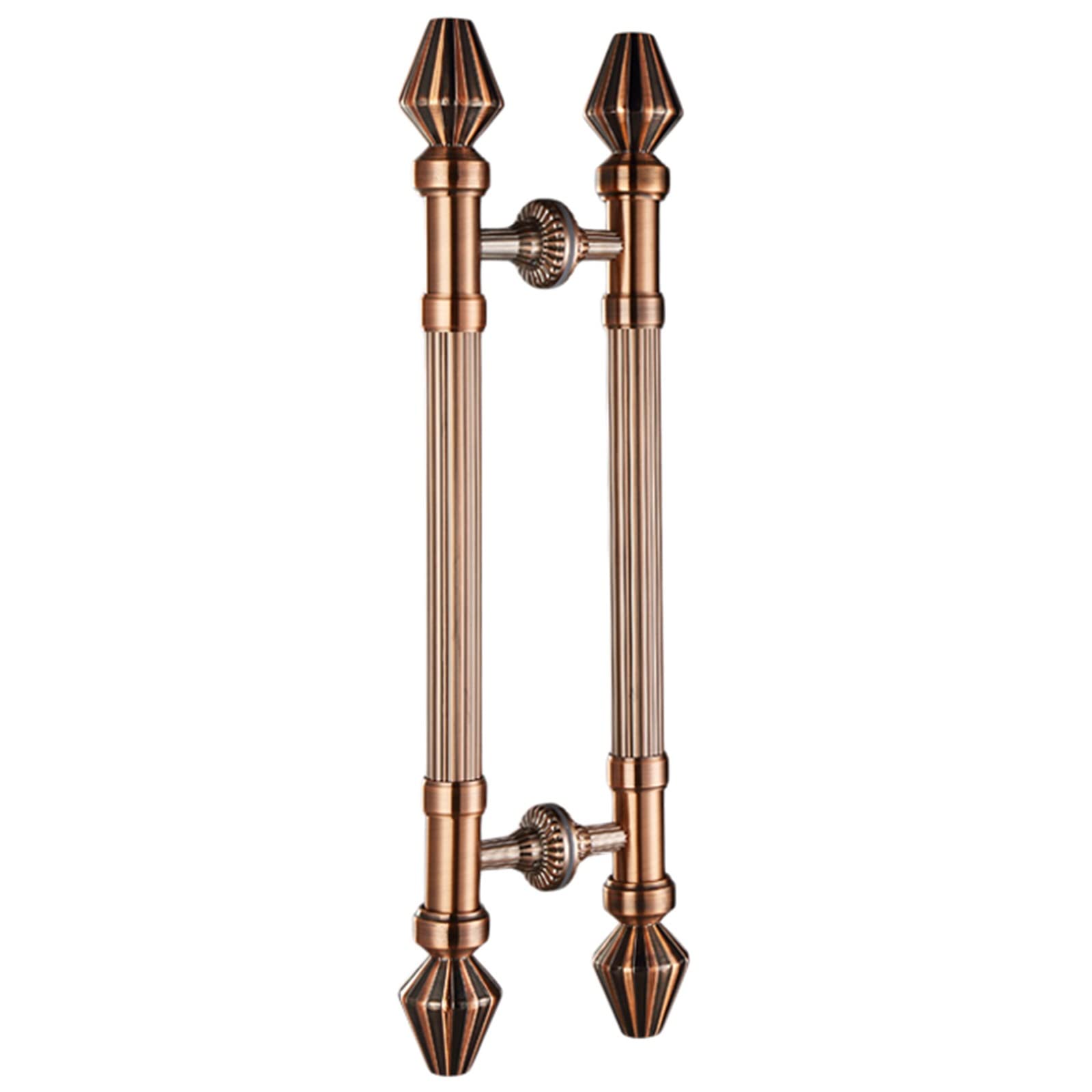 DFGHNBVC Modern Bronze Front Entry Door Handle - Heavy Duty H Shape Push Pull Bar, Double Sided For Shower Glass Sliding Barn Doors, 110Cm/43.3In - Stylish Durable Design,Red-60Cm/24Inch