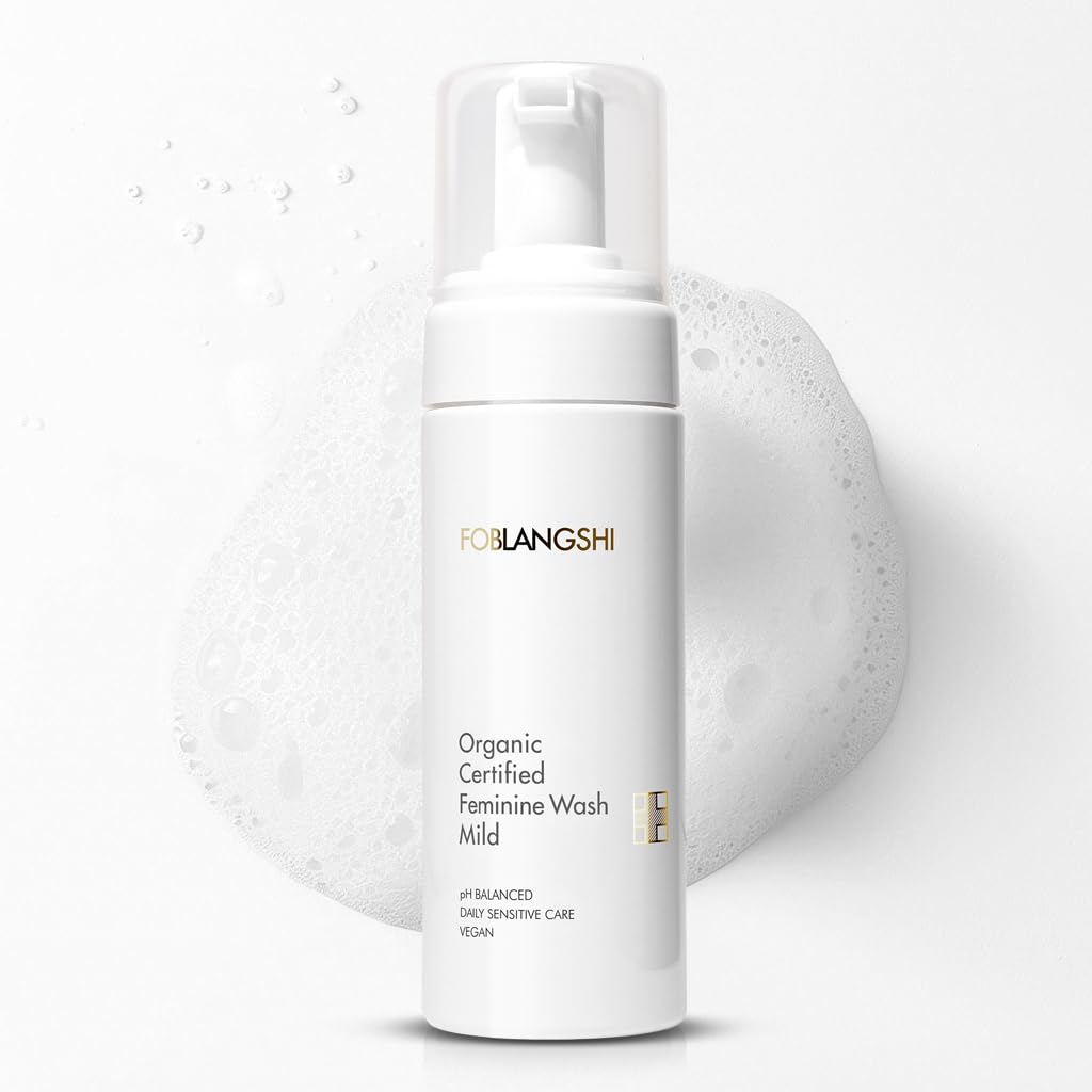 100% Natural Ingredients, Premium Organic Feminine Wash, pH Balanced, Fragrance Free Intimate Cleanser, Gentle Daily Foam with Probiotics, Sensitive Skin, Reduce Odor, Vegan, Korea No.1