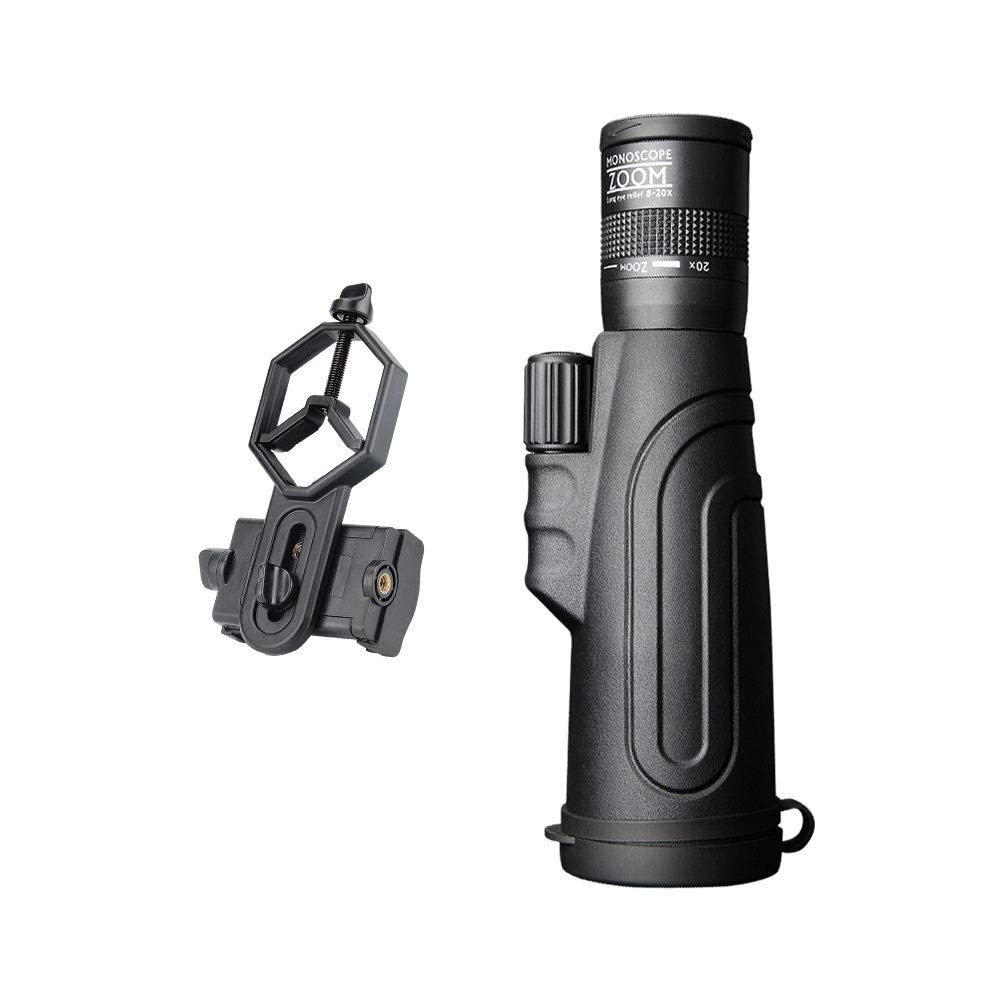 H-BEI Monocular Telescope 8-20x50 Powerful Monocular with Smart Phone Adapter,High Power Vision for Adult,for Bird Watching,Wildlife,Concert,Sporting Game