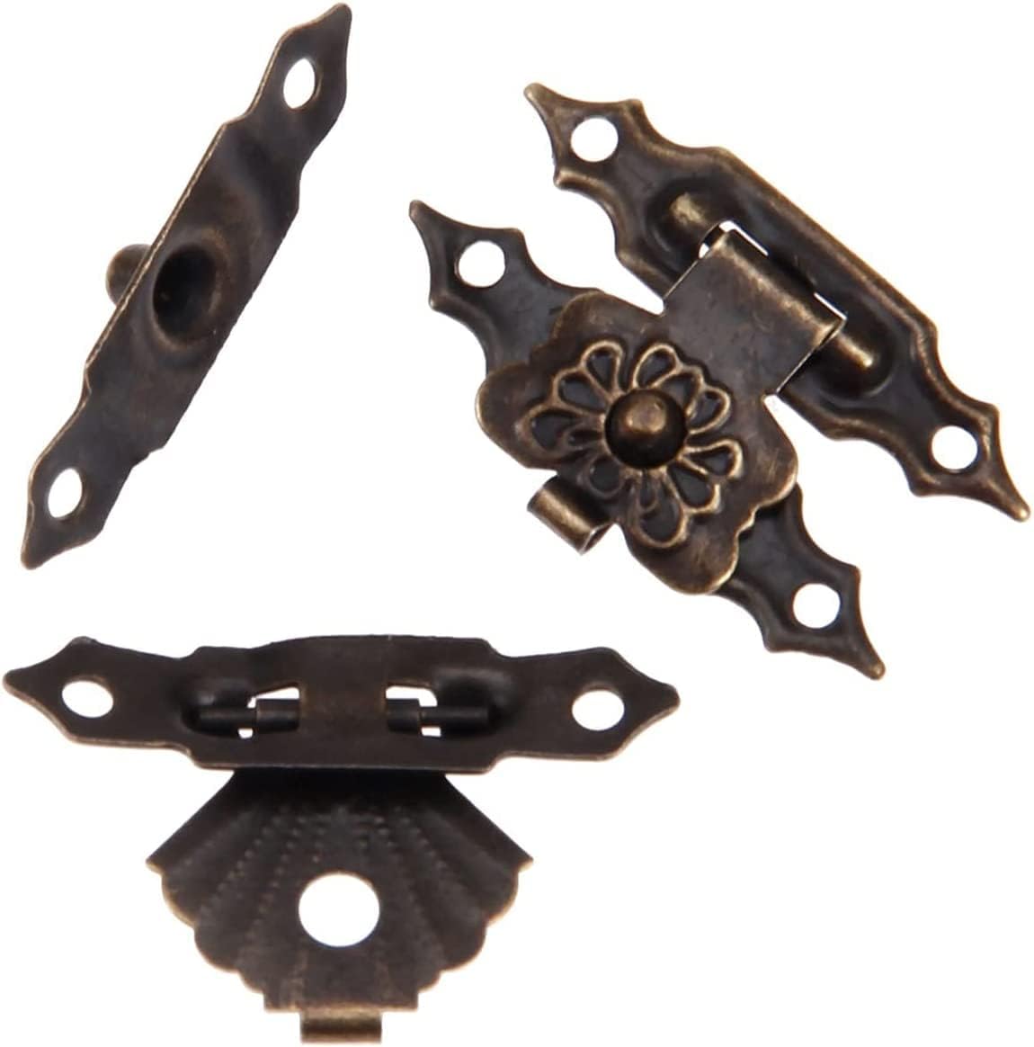 Combination Padlocks ，Safe Padlock, Locker Lock Antique Retro Hasp Lock Buckle Hook Eye Latch,10Pcs Iron Jewelry Box Padlock Wooden Wine Gift Box Handbag with Buckle Furniture Hardware 30 * 18mm / 38