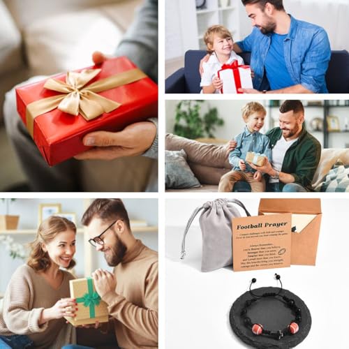 Image of Leyung Football Gifts for Boys 8-12, Cool Football Stuff Cross Bracelet for Teens Teenage Boys Girls, Birthday Easter Christmas Stocking Stuffers Valentines Day Gifts for Son Grandson Nephew Brother