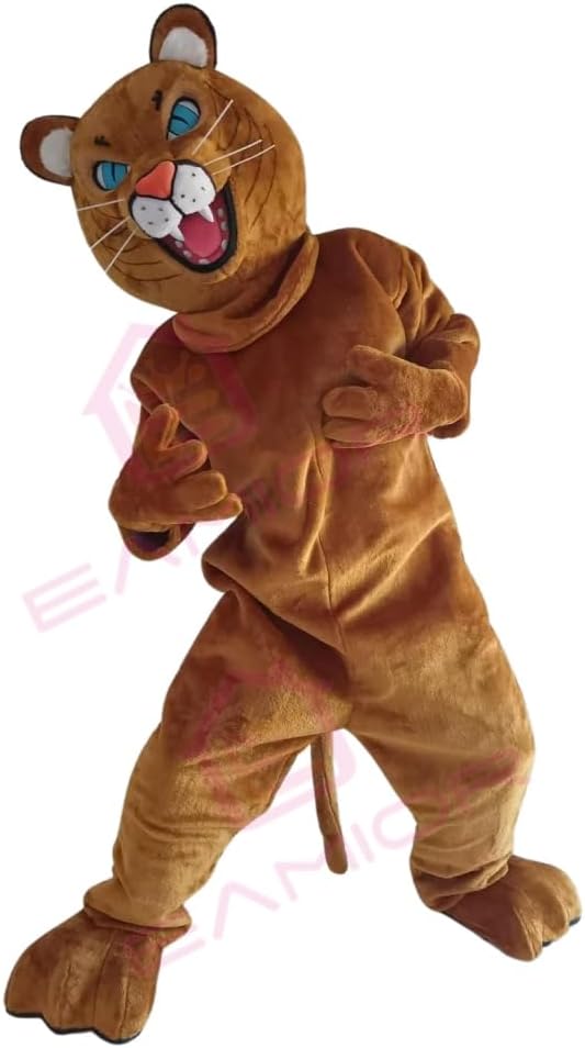 New Vivid Cougar Mascot Costume Adult Size for Men & Women with Built-in Fan Inside the Head