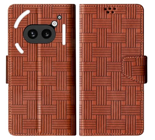 Image of SBMS Flip Cover for Nothing Phone (2a) 5G Back Cover Case with Magnatic Closure | Genuine Leather Finish | Inbuilt Stand | Card & Money Pocket (Mat Tan)