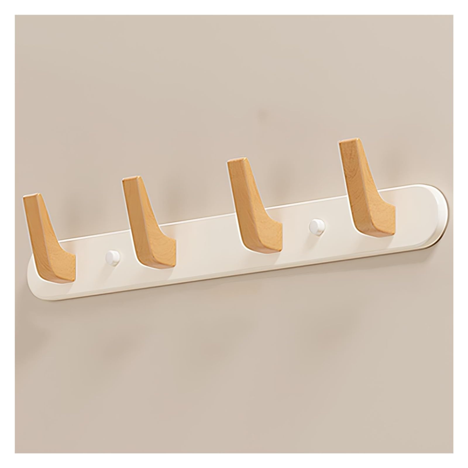 Perchero de metal y madera con 4/5/6 ganchos rústicos, perchero de pared for entrada, detrás de la puerta, sala de estar, dormitorio, blanco/marrón (marrón, 54 cm/21,2 pulgadas)(White,34cm/13.3in)