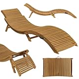 STEELSØN Gartenliege Ophira aus Holz, klappbare Sonnenliege, Holzliege wasserfest, Saunaliege mit Verstellbarer Kopfstütze, Akazienholz geölt, bis 200 kg belastbar