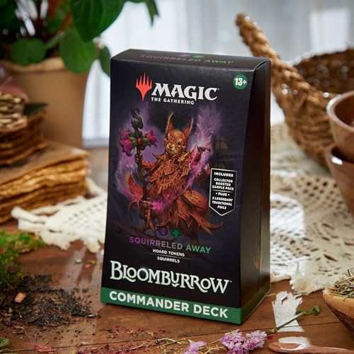 Image of Magic: The Gathering Bloomburrow Commander Deck - Squirreled Away (100-Card Deck, 2-Card Collector Booster Sample Pack + Accessories)