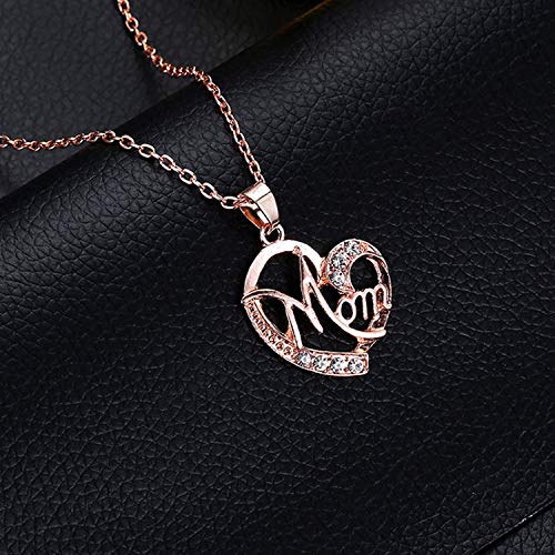 Mahi Rose Gold Plated Dual Heart Pendant With Chain With White Crystal Stones For Mom For Women - Ps1101698Z - Image 4