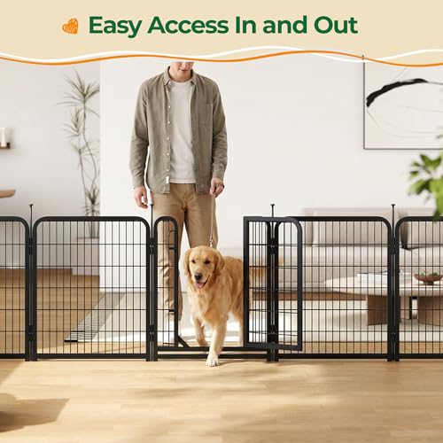 Image of Yaheetech Heavy Duty Dog Playpen, 32 Inch 16 Panels Pet Playpen for Medium Dogs, Foldable Puppy Exercise Fence, Indoor Outdoor Portable Dog Fence Barrier