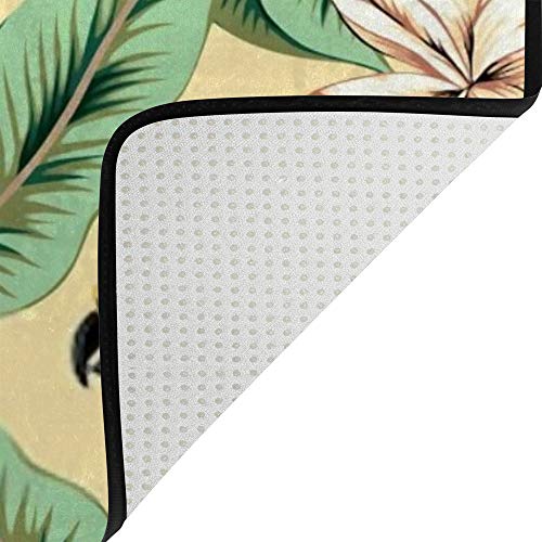 Tapis feuilles de palmier vert idéal contre le sol froid