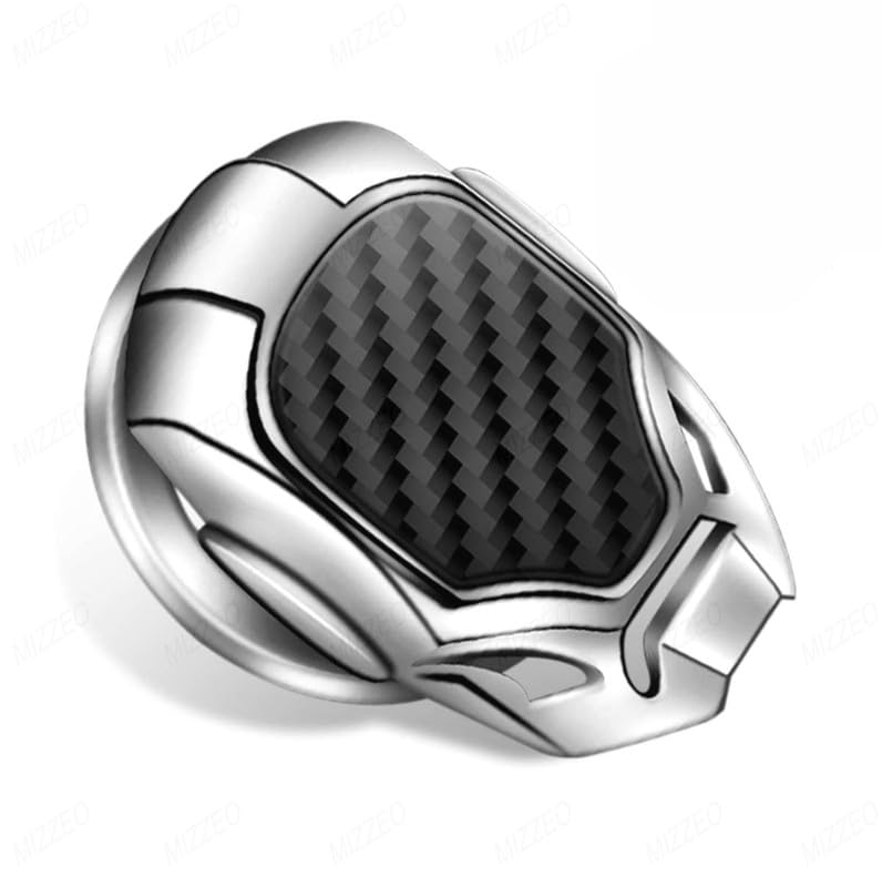 MIZZEO Car Start/Ignition Button Cover 3D Style (Design – Iron Man, Carbon Black + Silver) Alloy Switch Cover for Interior Decoration Compatible with Hyundai Grand i10-image-13