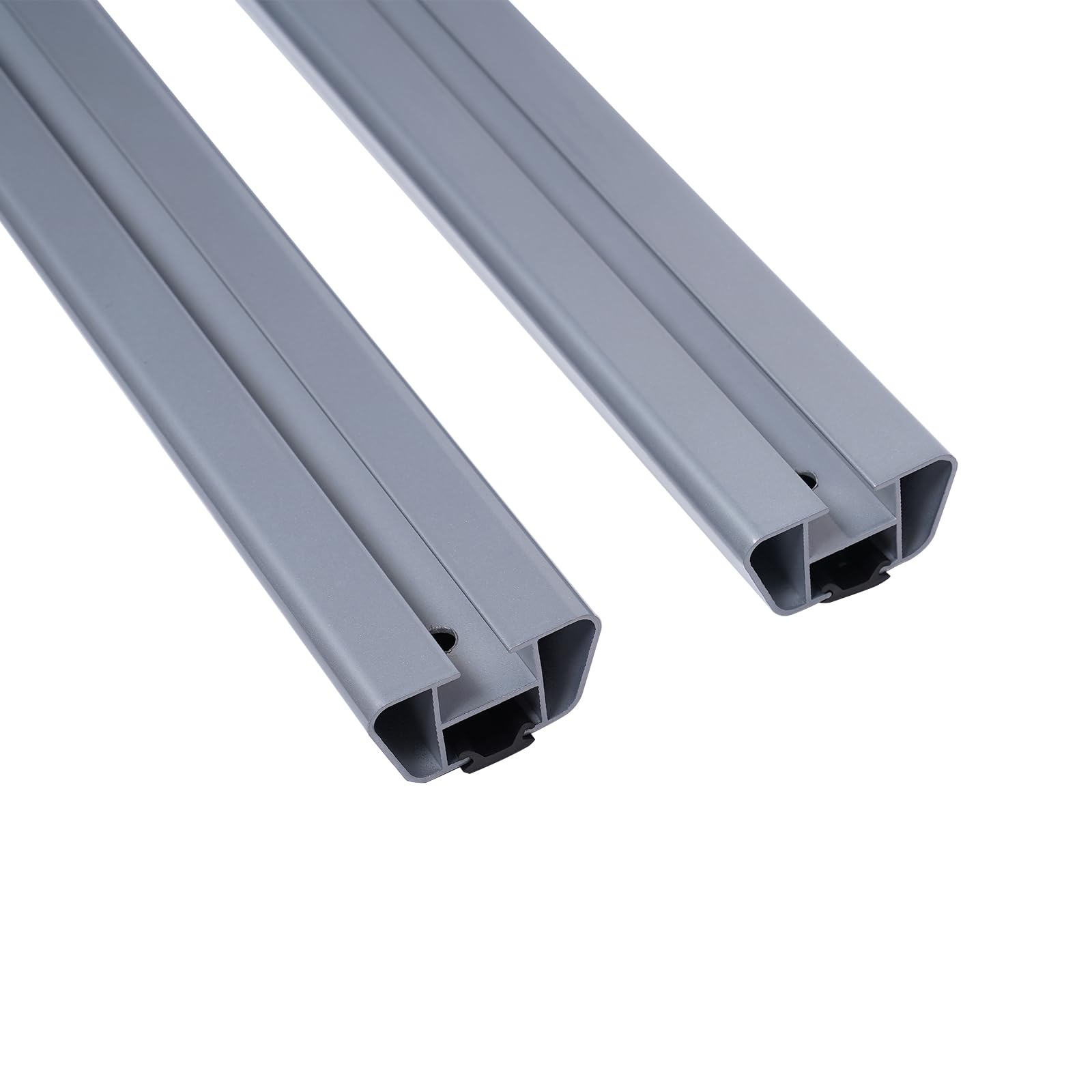 Barras de techo universales para coche, de aluminio, para todos los vehículos con ancho de techo de 122 – 130 cm, hasta 75 kg, longitud de barra 146,5 cm